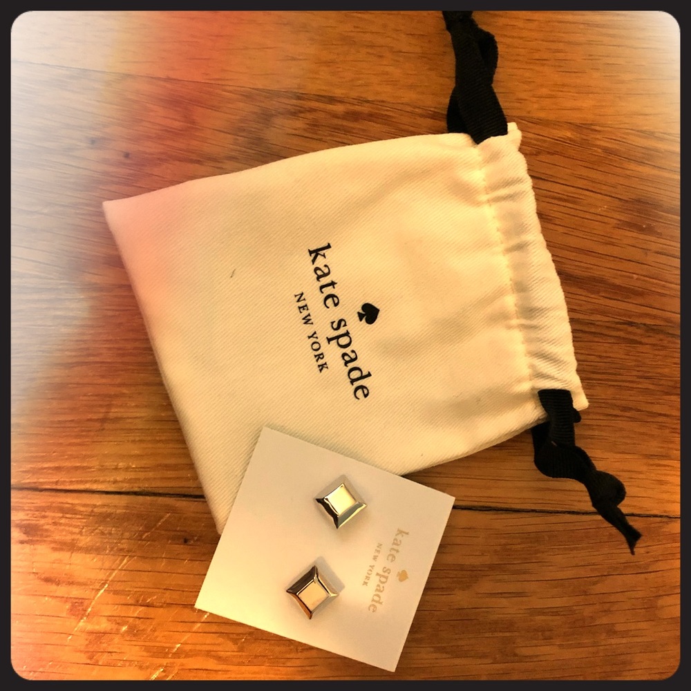 Silver Kate Spade Square Studs